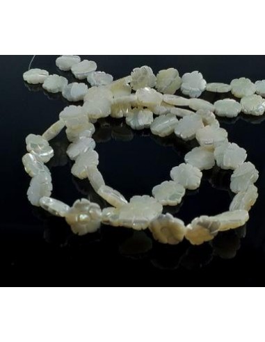 2xMargele sidef alb floare 13 mm