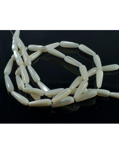 2xMargele sidef alb lacrima 20x6mm