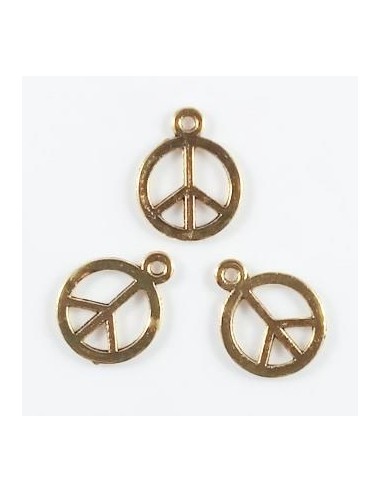 3xCharm auriu semnul pacii 15x12mm