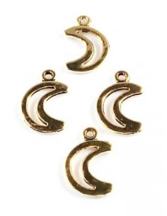 4xCharm auriu semiluna 17x11mm 2