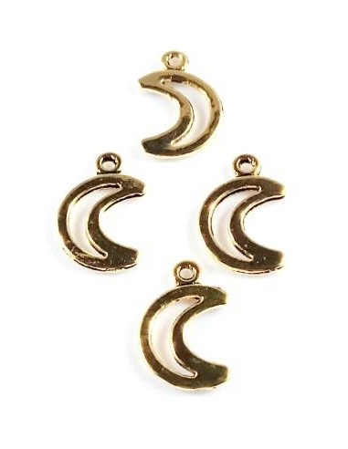 4xCharm auriu semiluna 17x11mm