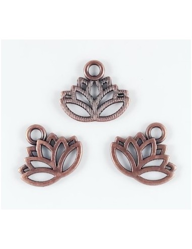 Charm cuprat lotus 17x15mm
