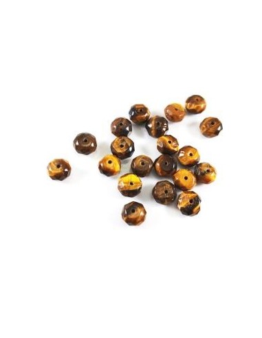 Rondele fatetate ochi de tigru 8x5 mm