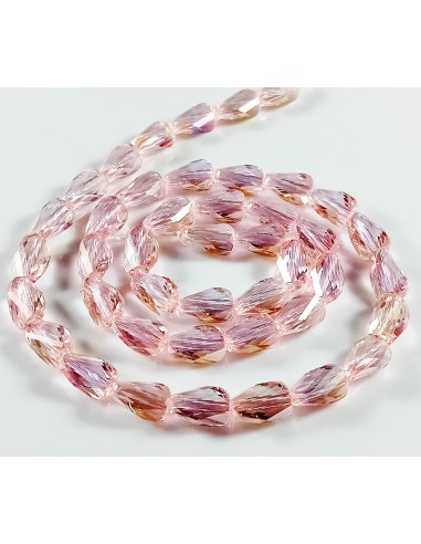 4xMargele rasucite cristal roz 9x6mm