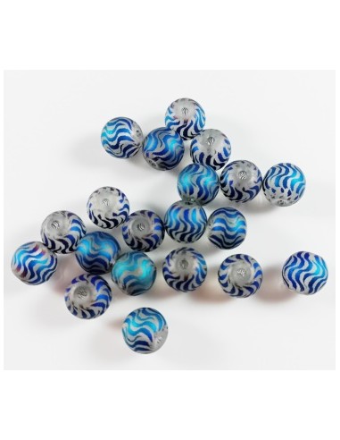 4 Margele sferice sticla mata cu...