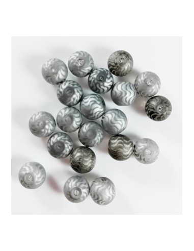 4 Margele sferice sticla mata cu...