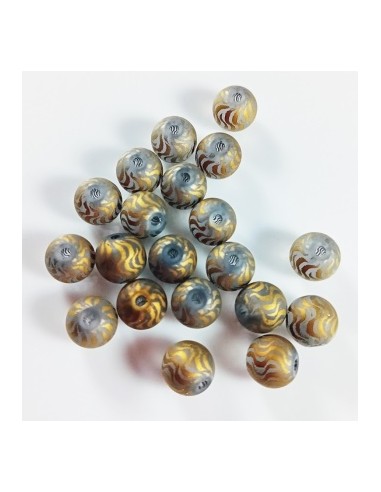 4 Margele sferice sticla mata cu...