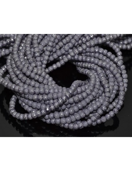 10 Perle sticla creponata stardust 4 mm - roz