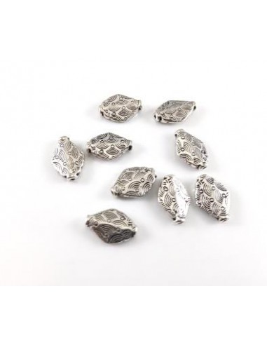 2 Distantiere argintii romb 14x10 mm