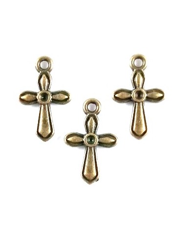 3xPandantiv cruciulita bronz 20x12mm