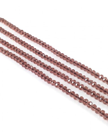 20 Rondele fatetate cristal burgundy...