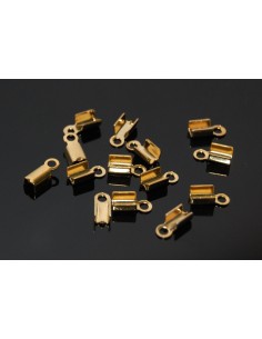 40 Capete de snur aurii 6 x 3 mm