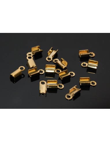 40 Capete de snur aurii 6 x 3 mm