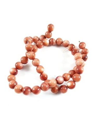 10 Margele sidef sfere maro deschis 6mm