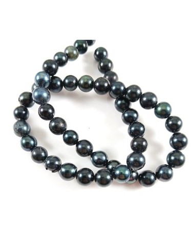 10 Margele sidef sfere negre 6.5mm