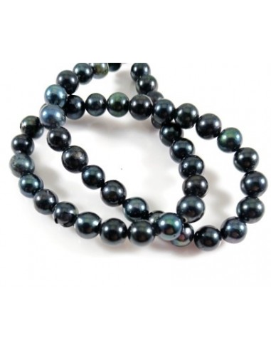 10 Margele sidef sfere negre 6.5mm