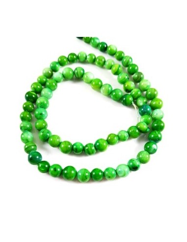 10 Margele sidef sfere verde 5.5mm