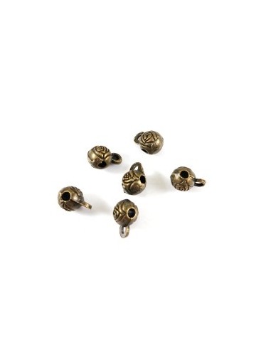 3 Agatatori pandantiv bronz 9x6mm