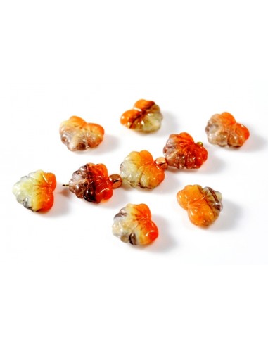 2xMargele sticla presata Cehia frunze...