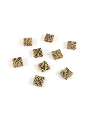 2 Distantiere auriu antichizat romb 9mm