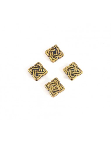 2 Distantiere auriu antichizat romb 9mm