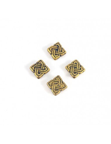 2 Distantiere auriu antichizat romb 9mm