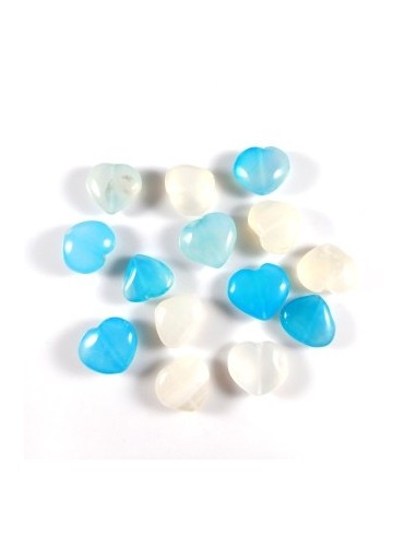 Mix margele sticla inima 14-17mm