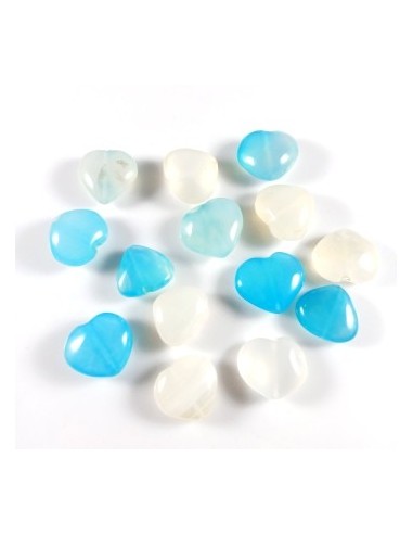 Mix margele sticla inima 14-17mm