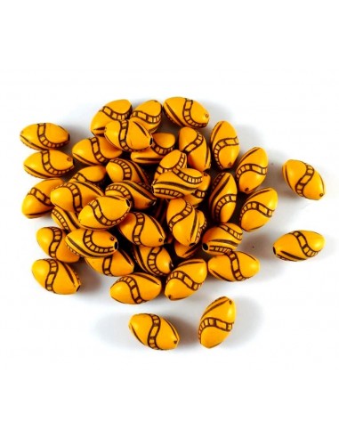 10 Margele ovale Peru 13 x 8 mm