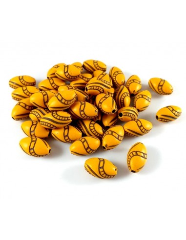 10 Margele ovale Peru 13 x 8 mm