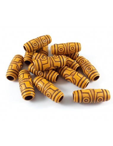 6 Margele masive ovale Peru 27x11mm