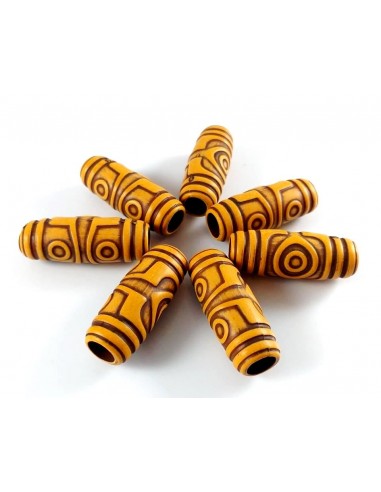 6 Margele masive ovale Peru 27x11mm