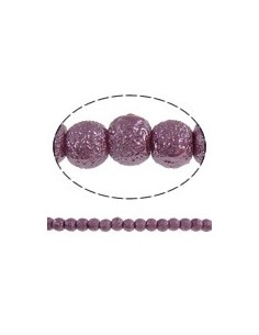 10 Perle sticla creponata stardust 4 mm - roz 2