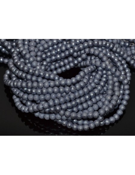 10 Perle sticla creponata stardust 4 mm - roz