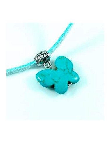 Pandantiv fluture turcoaz 25 mm cu agatatoare