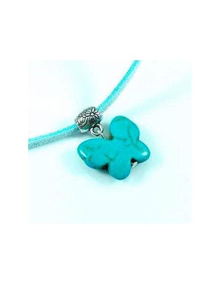 Pandantiv fluture turcoaz 25 mm cu agatatoare