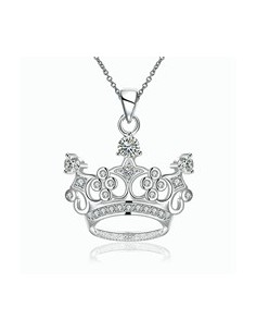 Colier argint cu pandantiv coronita montura zirconii albe 2