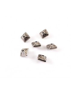 4 Distantiere argintii 8x6 mm