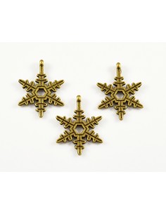 Charm/pandantiv fulg de zapada bronz antichizat 23 x 17 mm 2