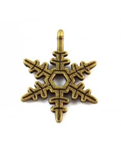 Charm/pandantiv fulg de zapada bronz antichizat 23 x 17 mm