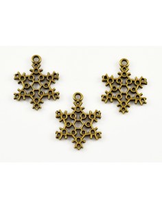 Charm/pandantiv fulg de zapada bronz antichizat 23 x 17 mm 2