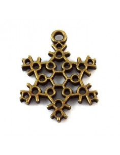Charm/pandantiv fulg de zapada bronz antichizat 23 x 17 mm