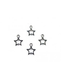 10 Charm stea argintie 12x10mm 2