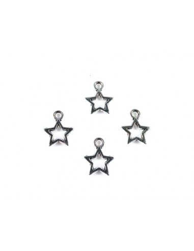 10 Charm stea argintie 12x10mm