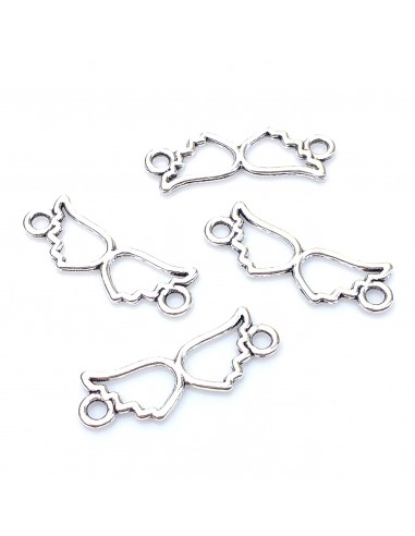 2xConector link argintiu aripi 25x9mm