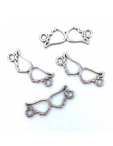 2xConector link argintiu aripi 25x9mm