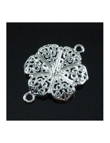 Link floare argintiu deschis 41x29mm