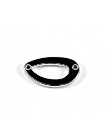 Link acrilic negru/argintiu 29x16mm
