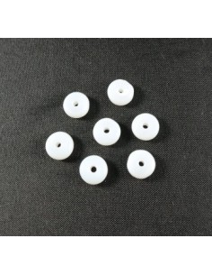 10 Rondele jad alb 8x5mm