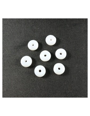 10 Rondele jad alb 8x5mm